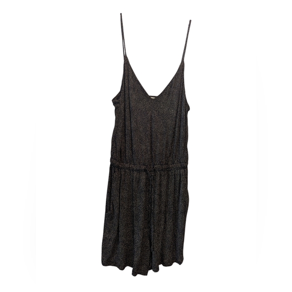 H&M Pants - H&M Black Tan Speckle Spaghetti Strap Romper With Pockets Size XS *NWT
